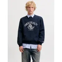 Jack & Jones Jorfrederiksberg Front Sweat Crew Neck - Navy - S