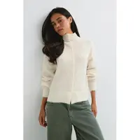 Gina Tricot  - Alpaca funnel knitted cardigan - Neuletakit - Valkoinen - S - Naiset