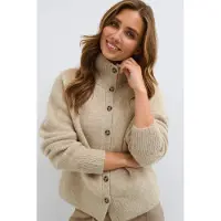 Gina Tricot  - Turtleneck knitted cardigan - Neuletakit - Beige - XS - Naiset