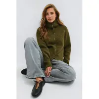 Gina Tricot  - Turtleneck knitted cardigan - Neuletakit - Vihreä - M - Naiset