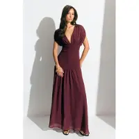 Gina Tricot  - Smock maxi dress - Maksimekot - Ruskea - XS - Naiset