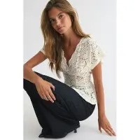 Gina Tricot  - Lace peplum top - pitsipaidat - Valkoinen - XS - Naiset