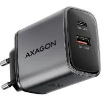 Axagon 67W verkkovirtalaturi, USB-C + USB-A, PD3.0/QC3, harmaa