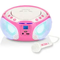 Lenco SCD-650 Kannettava FM-radio CD/MP3/USB-mikrofoni