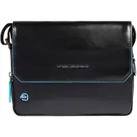 Piquadro Blue Square Lähettilaukku Nahka 23 cm Musta
