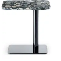 Tom Dixon Stone Sivupöytä 30x50 Cm - Sivupöydät & Apupöydät Teräs Musta - STPE01BL