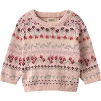 Wheat Jacquard Pullover Mikmak - Pink - 92
