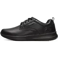 SKECHERS for man. 65693 Delson Antigo leather shoes black (46), Flat, 1 to 3 cm, Laces, Casual
