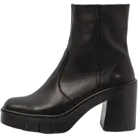 Art for woman. 119741101003_001 1974 Nappa leather ankle boots black -Height heel 9cm (42), 8 to 10 cm, Zip, Casual