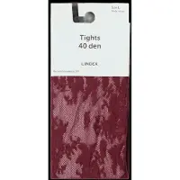 Lindex Tights In Lace 40 Denier - Burgundy - M