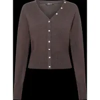 Gina Tricot Knitted Fitted Cardigan - Brown - S