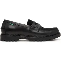 Ralph Lauren Jett Suede-Trim Leather Penny Loafer - Black - 46