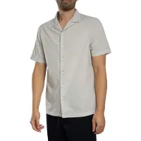 Superdry for man. M4011138A Cabana grey shirt (M), Casual, Cotton, Short sleeve