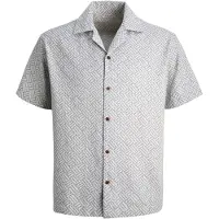 Jack & Jones Jprbluwinson Print Dobby S/S Shirt Ln - Cream - XXL