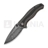 CIVIVI Vyrent Damascus kääntöveitsi, Black/Tan/Orange G-10