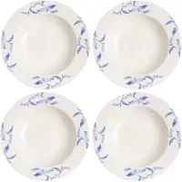 Scandi Living Havspil-lautanen, syvä, 23 cm 4-pack sininen-valkoinen