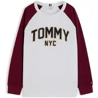 Tommy Hilfiger Paita 'VARSITY' beige / tummanpunainen / musta / valkoinen
