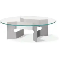 Fredericia Furniture JG sohvapöytä Ø98 cm Lasia harjattu alumiini