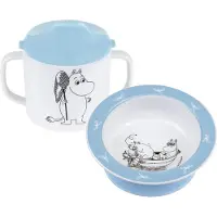 Muumi Mumin Vatten & Bad nokkamuki & imukuppilautanen Sininen