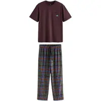 Next Pitkä pyjama sininen / suklaa