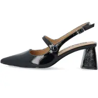 Bianco Biamaralyn Heart Mary Jane Slingback Faux Leather - Black - 41