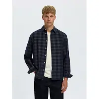 Selected Slmregclaus Cord Yd Check Ls Shirt - Navy - L