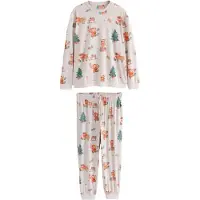 Next Pitkä pyjama kerma / umbra / vihreä / punainen