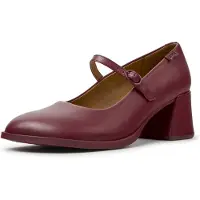 Camper for woman. K201799-009 Kora burgundy leather shoes (36), 5 to 8 cm, Buckle, Casual, Maroon