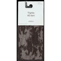 Lindex Tights In Lace 40 Denier - Brown - XXL