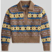Ralph Lauren Fair Isle Wool-Blend Polo-Collar Sweater - Beige - L
