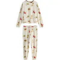 Next Pyjama beige / vaaleankeltainen / khaki / magenta