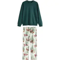 Next Pitkä pyjama kerma / keltainen / tummanvihreä / punainen