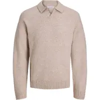 Jack & Jones Jjesoho Ollie Knit Split Neck Jnr - Beige - 164
