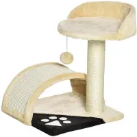 PawHut Kissan raapimispuu PawHut 35,5x37x46cm, hiekanvärinen