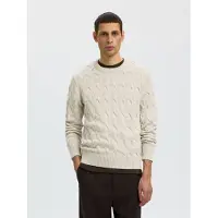 Selected Slmcarlos Ls Cable Crew Neck Noos - Cream - XXL