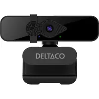 Deltaco W-200 2K QHD -webkamera + sisäänrakennettu mikrofoni ja yksityisyyssuoja, musta