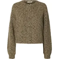 Selected Slwkat Ls Knit Short Cardigan - Beige - L