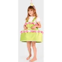 Den Goda Fen Naamiaisasut - Dress Cake w Diadem - Green - - 4-6 v (104-116) - Naamiaisasut