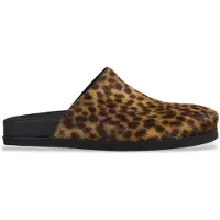 Semicouture for woman. Y6WZ04 Alethea brown leather clog (38), Flat, None, Casual, Animal Print