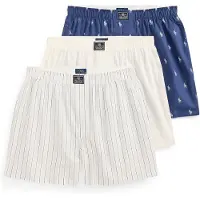 Ralph Lauren for man. 714830273050 Set of 3 blue, white cotton boxers (XL), Casual