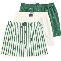 Ralph Lauren for man. 714830273051 Set of 3 cotton boxers, green and white (M), Casual