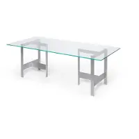 Ferm Living Lager ruokapöytä 90x200 cm Glass-aluminium