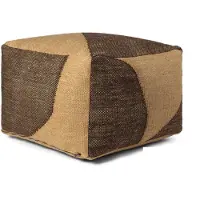 Ferm Living Forene Square Pouf - Tan/Chocolate