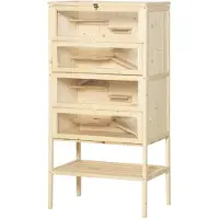 PawHut Hamsterin häkki 5 tasoa 60 x 40 x 120 cm, luonnonpuu