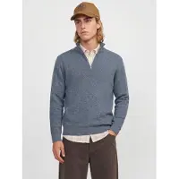 Jack & jones Jprmilano Stitch Knit Half Zip Sn - Blue - M