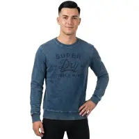Superdry for man. M2014237A Cutters And Makers sweatshirt blue (S), Casual, Cotton