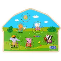 Barbo Toys Peppa Pig puinen nappipalapeli - Leiki