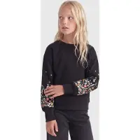 ONLY Kogbrooke L/S O-Neck Flower Swt Noos - Black - 146-152
