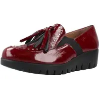 Wonders for woman. C-33361_2024_9834 Red Burgundy FLY 361 Leather Moccasins (39), 3 to 5 cm, None, Casual, Patent Leather