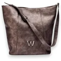 Wonders for woman. WB-54024_941_7336 Bronze Kim bag (OSFA), Silver, Casual, Faux Leather